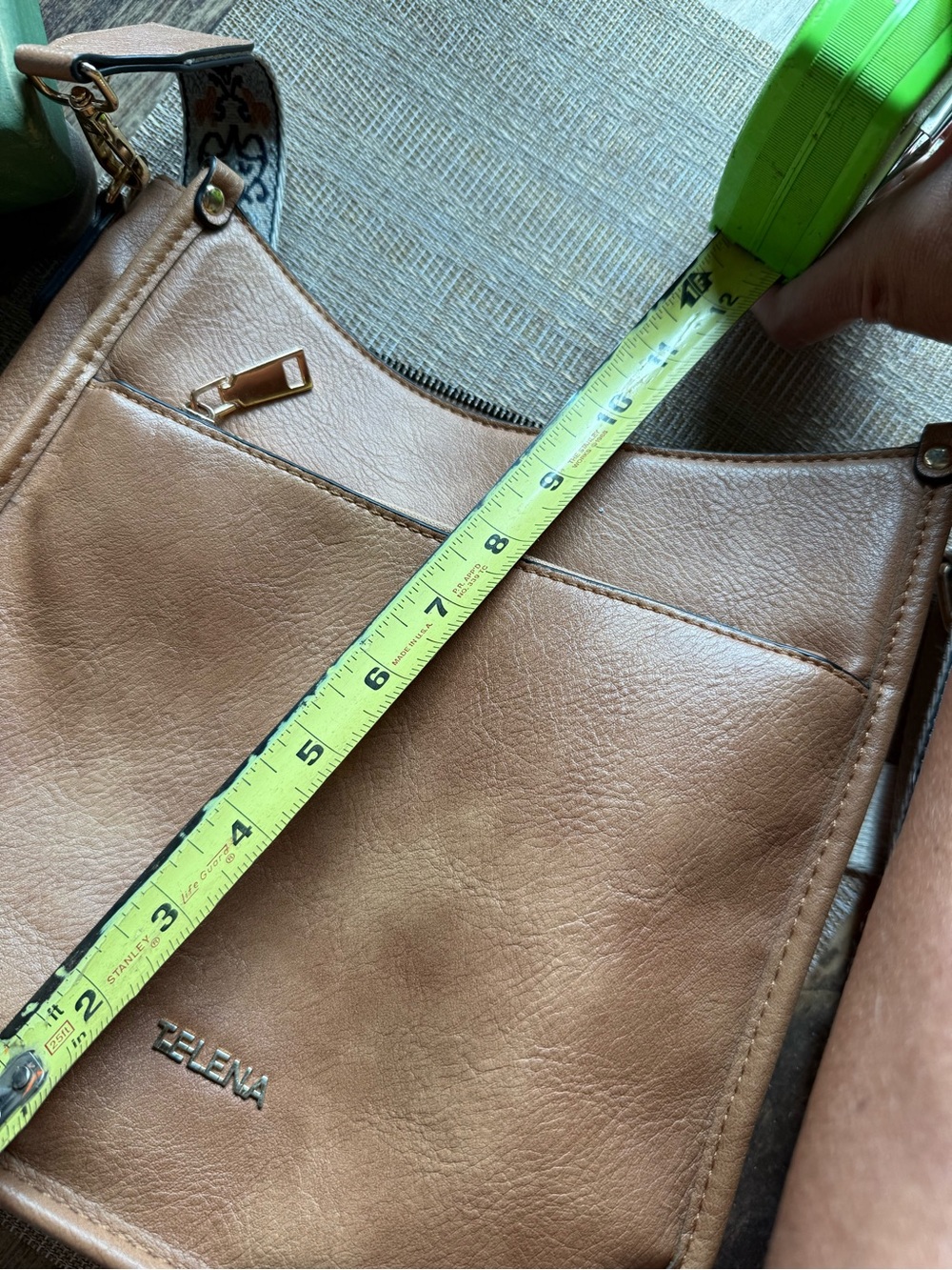 Telena brand Tan/Brown Leather Crossbody Bag - Picture 10 of 11
